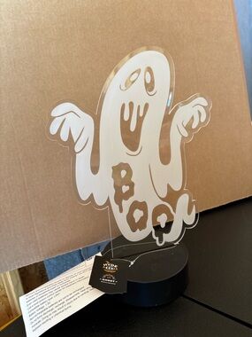 Target White Acrylic 'Boo' Ghost LED Table Accent